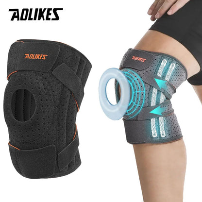 Knee Brace with Side Stabilizers & Patella Gel Pads, Knee Support for Cycling, Running &Climbing