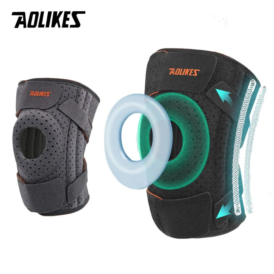 Knee Brace with Side Stabilizers & Patella Gel Pads, Knee Support for Cycling, Running &Climbing