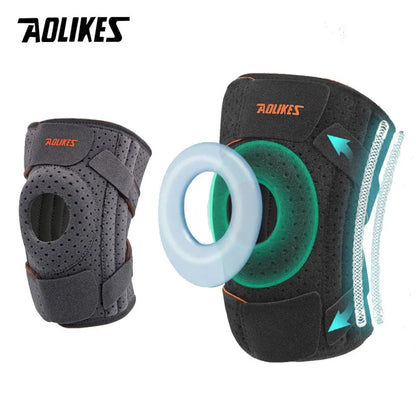 Knee Brace with Side Stabilizers & Patella Gel Pads, Knee Support for Cycling, Running &Climbing
