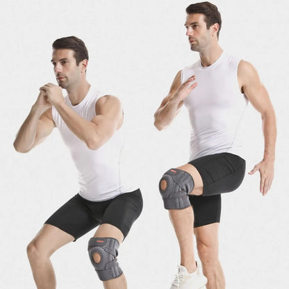 Knee Brace with Side Stabilizers & Patella Gel Pads, Knee Support for Cycling, Running &Climbing
